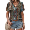 image:imageAlaroo Womens Summer Tops 2026 V Neck Short Sleeve Shirts Trendy Dressy Casual Vacation Outfits PrintedPrint 33