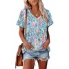 image:imageAlaroo Womens Summer Tops 2026 V Neck Short Sleeve Shirts Trendy Dressy Casual Vacation Outfits PrintedPrint 40