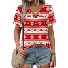 image:imageAlaroo Womens Summer Tops 2026 V Neck Short Sleeve Shirts Trendy Dressy Casual Vacation Outfits PrintedPrint 42