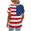 image:imageAlaroo Womens Summer Tops 2026 V Neck Short Sleeve Shirts Trendy Dressy Casual Vacation Outfits PrintedPrint Flag