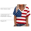 image:imageAlaroo Womens Summer Tops 2026 V Neck Short Sleeve Shirts Trendy Dressy Casual Vacation Outfits PrintedPrint Flag