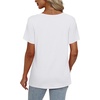 image:imageAlaroo Womens Summer Tops 2026 V Neck Short Sleeve Shirts Trendy Dressy Casual Vacation Outfits PrintedWhite
