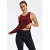 image:imageAlaroo Womens Workout Tank Tops Sleeveless Short Shirts for Sport Athletic Yoga Running Gym Loose Crop 2026Deep Wine Red
