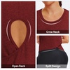 image:imageAlaroo Womens Workout Tank Tops Sleeveless Short Shirts for Sport Athletic Yoga Running Gym Loose Crop 2026Deep Wine Red