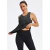 image:imageAlaroo Womens Workout Tank Tops Sleeveless Short Shirts for Sport Athletic Yoga Running Gym Loose Crop 2026Greyish Black