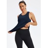 image:imageAlaroo Womens Workout Tank Tops Sleeveless Short Shirts for Sport Athletic Yoga Running Gym Loose Crop 2026Navy Blue