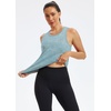 image:imageAlaroo Womens Workout Tank Tops Sleeveless Short Shirts for Sport Athletic Yoga Running Gym Loose Crop 2026Sky Blue