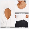 image:imageAlaroo Womens Workout Tank Tops Sleeveless Short Shirts for Sport Athletic Yoga Running Gym Loose Crop 2026White