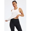 image:imageAlaroo Womens Workout Tank Tops Sleeveless Short Shirts for Sport Athletic Yoga Running Gym Loose Crop 2026White