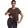 image:imageAlaroo Workout Tops for Women Short Sleeve TShirts Loose Fit Athletic Fitness Clothing for Gym Running Yoga Summer Tops 2026Beige