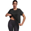 image:imageAlaroo Workout Tops for Women Short Sleeve TShirts Loose Fit Athletic Fitness Clothing for Gym Running Yoga Summer Tops 2026Black
