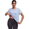 image:imageAlaroo Workout Tops for Women Short Sleeve TShirts Loose Fit Athletic Fitness Clothing for Gym Running Yoga Summer Tops 2026Blue Stripes