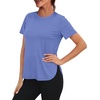 image:imageWomens Workout Tops for Women Sun Shirts UPF 50 Short Sleeve UV Protection Shirt Lightweight Quick Dry Hiking Top for WomenBlue