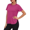 image:imageWomens Workout Tops for Women Sun Shirts UPF 50 Short Sleeve UV Protection Shirt Lightweight Quick Dry Hiking Top for WomenRed