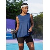 image:imageWorkout Tops for Women Loose Fit Sleeveless Yoga Tank Tops Crew Neck Fitness Clothing Athletic Running Gym ShirtsForest Blue