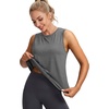 image:imageWorkout Tops for Women Loose Fit Sleeveless Yoga Tank Tops Crew Neck Fitness Clothing Athletic Running Gym ShirtsGray