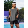 image:imageWorkout Tops for Women Loose Fit Sleeveless Yoga Tank Tops Crew Neck Fitness Clothing Athletic Running Gym ShirtsGray