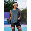 image:imageWorkout Tops for Women Loose Fit Sleeveless Yoga Tank Tops Crew Neck Fitness Clothing Athletic Running Gym ShirtsNavy Blue