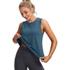 image:imageWorkout Tops for Women Loose Fit Sleeveless Yoga Tank Tops Crew Neck Fitness Clothing Athletic Running Gym ShirtsNavy Blue