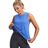 image:imageWorkout Tops for Women Loose Fit Sleeveless Yoga Tank Tops Crew Neck Fitness Clothing Athletic Running Gym ShirtsSky Blue