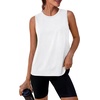 image:imageWorkout Tops for Women Loose Fit Sleeveless Yoga Tank Tops Crew Neck Fitness Clothing Athletic Running Gym ShirtsWhite