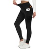 image:imageAlaroo Fleece Lined Leggings Women Fall Winter Thermal Warm Elastic High Waisted Tummy Control Workout Yoga PantsBlack02pockets Thin Fleece