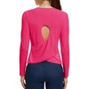 image:imageAlaroo Open Back Workout Tops for Women Long Sleeve Gym Yoga Sport Athletic Shirts Split Back Loose CropHot Pink
