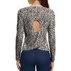 image:imageAlaroo Open Back Workout Tops for Women Long Sleeve Gym Yoga Sport Athletic Shirts Split Back Loose CropLeopard