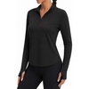 image:imageAlaroo Womens 14 Zip Long Sleeve Shirts Fishing Workout TopsBlack
