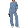 image:imageAlaroo Womens 2 Piece Workout Sets Pilates Yoga Outfits Gym Active WearBlue