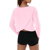 image:imageAlaroo Womens Long Sleeve Shirts Oversize Crop Top Workout OutfitsPink