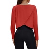 image:imageAlaroo Womens Long Sleeve Shirts Oversize Crop Top Workout OutfitsRed