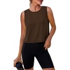 image:imageAlaroo Workout Tank Tops for Women Sleeveless Crop Top Lightweight Athletic Tank Top Yoga Running Pilates 2026Brown