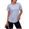 image:imageAlaroo Workout Tops for Women Short Sleeve TShirts Loose Fit Athletic Fitness Clothing for Gym Running Yoga Summer Tops 2026Blue Stripes
