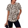 image:imageAlaroo Workout Tops for Women Short Sleeve TShirts Loose Fit Athletic Fitness Clothing for Gym Running Yoga Summer Tops 2026Brown Zebra Pattern