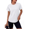 image:imageAlaroo Workout Tops for Women Short Sleeve TShirts Loose Fit Athletic Fitness Clothing for Gym Running Yoga Summer Tops 2026Cream