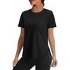 image:imageWomens Workout Tops for Women Sun Shirts UPF 50 Short Sleeve UV Protection Shirt Lightweight Quick Dry Hiking Top for WomenBlack