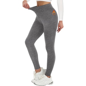 image:imageAlaroo Fleece Lined Leggings Women Fall Winter Thermal Warm Elastic High Waisted Tummy Control Workout Yoga PantsDark Grey Thin Fleece