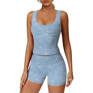 image:imageAlaroo Two Piece Workout Sets for Women Summer Casual Matching Short Set03 Light Blue Print