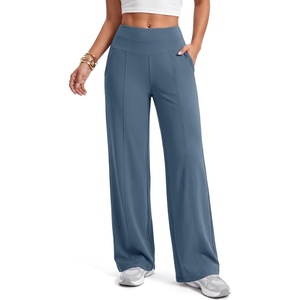 image:imageAlaroo Wide Leg Pants for Women Casual Yoga Tummy ControlBlue
