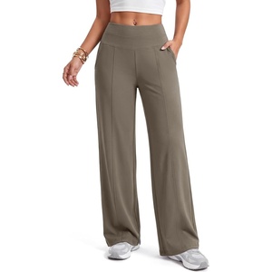 image:imageAlaroo Wide Leg Pants for Women Casual Yoga Tummy ControlCoffee