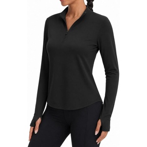 image:imageAlaroo Womens 14 Zip Long Sleeve Shirts Fishing Workout TopsBlack