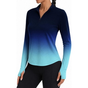 image:imageAlaroo Womens 14 Zip Long Sleeve Shirts Fishing Workout TopsBlue Gradient