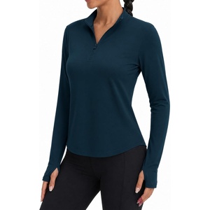 image:imageAlaroo Womens 14 Zip Long Sleeve Shirts Fishing Workout TopsNavy