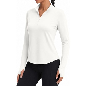 image:imageAlaroo Womens 14 Zip Long Sleeve Shirts Fishing Workout TopsOffwhite