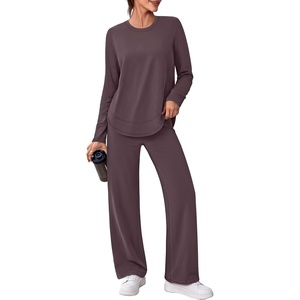 image:imageAlaroo Womens 2 Piece Workout Sets Pilates Yoga Outfits Gym Active WearCoffee