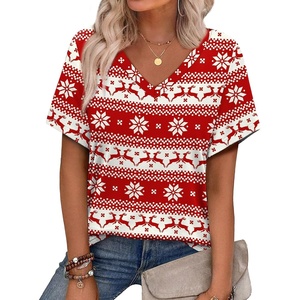 image:imageAlaroo Womens Summer Tops 2026 V Neck Short Sleeve Shirts Trendy Dressy Casual Vacation Outfits PrintedPrint 42