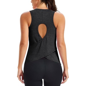 image:imageAlaroo Womens Workout Tank Tops Sleeveless Short Shirts for Sport Athletic Yoga Running Gym Loose Crop 2026Black