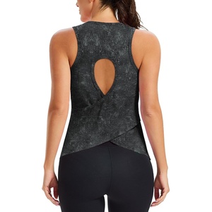 image:imageAlaroo Womens Workout Tank Tops Sleeveless Short Shirts for Sport Athletic Yoga Running Gym Loose Crop 2026Greyish Black
