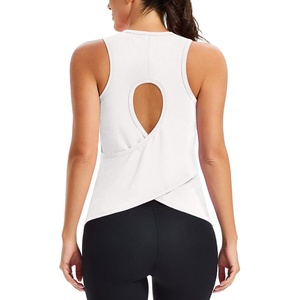 image:imageAlaroo Womens Workout Tank Tops Sleeveless Short Shirts for Sport Athletic Yoga Running Gym Loose Crop 2026White